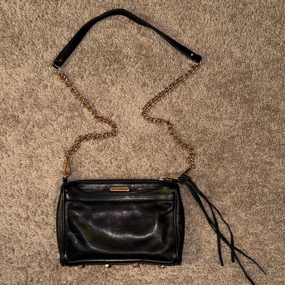 Rebecca Minkoff Handbags - Rebecca Minkoff Black Crossbody Bag with Gold Chain